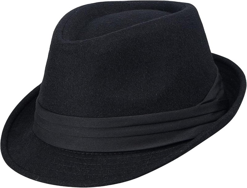 UTOWO Kids-Felt-Fedora-Trilby-Gangster-Hat Toddler-Boys Panama Derby Manhattan Cuban Hat Jazz-Cap(Size 6 5/8 for 2-5T) - Image 1